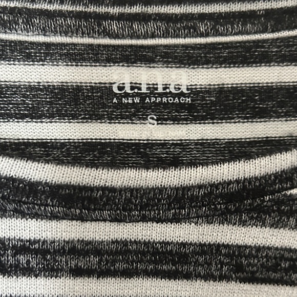 a.n.a crew neck long sleeve striped side tie tunic top size small - Picture 2 of 9